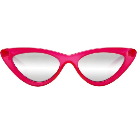 Le Specs THE LAST LOLITA OPAQUE RED SILVER MIRROR - Picture 2 of 8